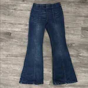 Imperial Star Girls Pull On Flare Jeans With Front Seam Size 12 Great Stretch